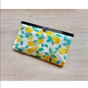 Lemon print large Wallet Clutch